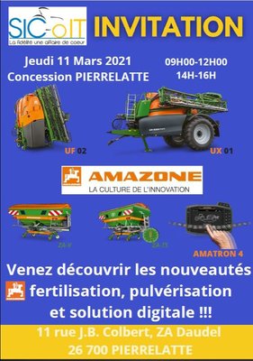 Présentations des Nouveautés Amazone Fertilisation, Pulvérisation et Solutions digitale Pierrelatte