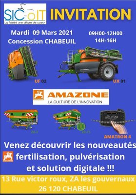 Présentations des Nouveautés Amazone Fertilisation, Pulvérisation et Solutions digitale Chabeuil